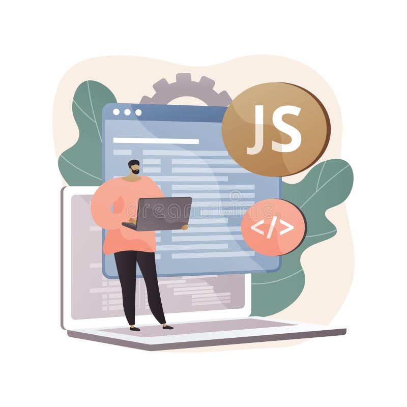 Javascript抽象概念矢量图. 库存例证