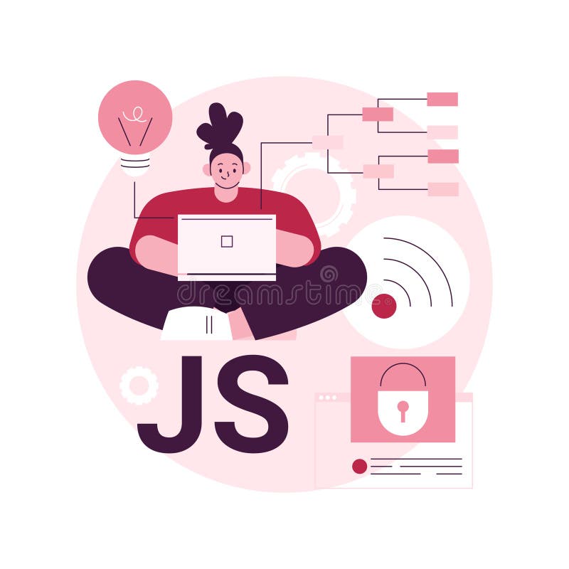 Javascript抽象概念矢量图. 向量例证