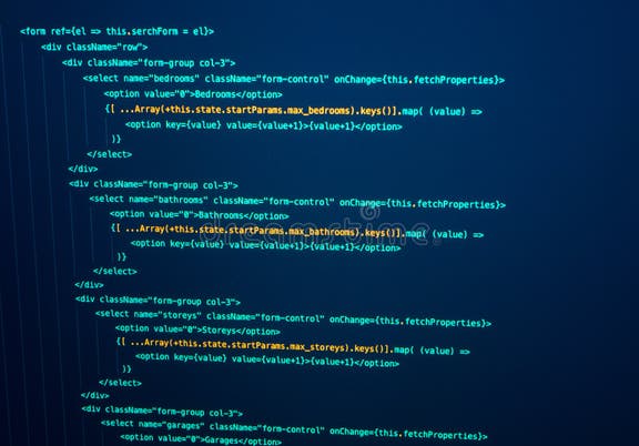 Javascript React Code. Software Source Code. Programming Code on ...