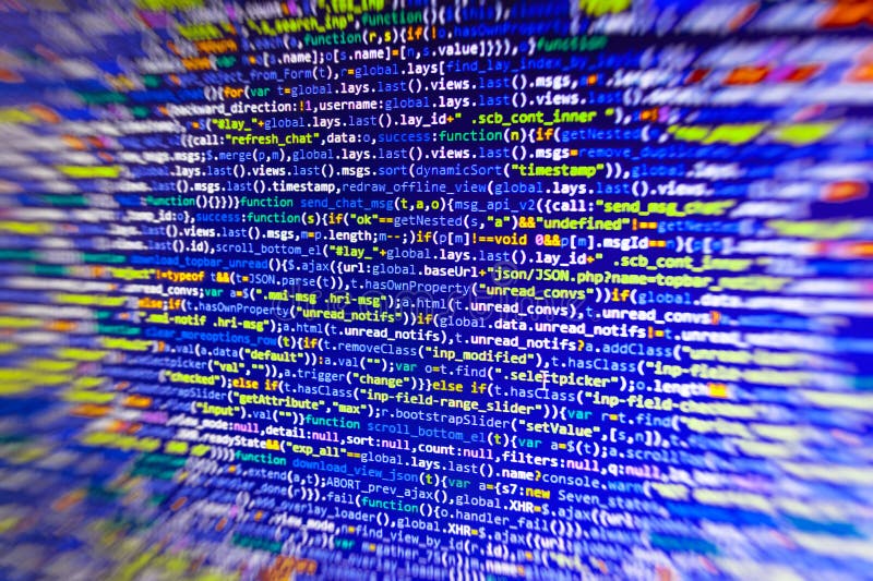 JavaScript、CSS、HTMLコードの接写。 ストック写真