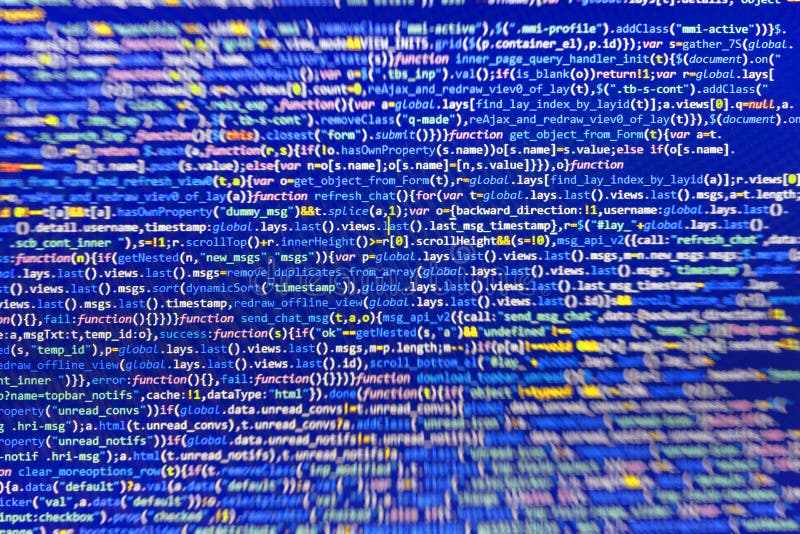 JavaScript、CSS、HTMLコードのクローズアップ。 ストックフォトグラフィー