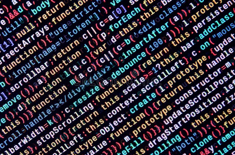Javascriptfunktionen, Variablen, Gegenstände Überwachen Sie Nahaufnahme des Funktionsquellcodes IT-Fachmann-Arbeitsplatz stockfotografie