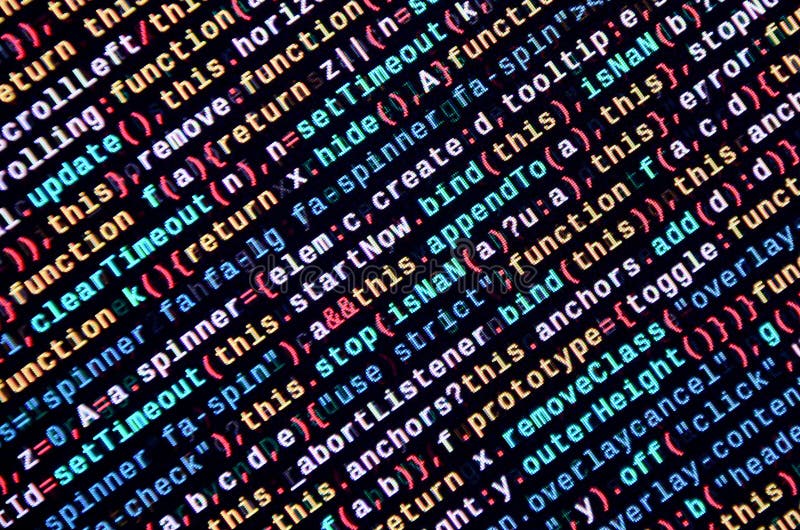 Javascriptfunktionen, Variablen, Gegenstände Überwachen Sie Nahaufnahme des Funktionsquellcodes IT-Fachmann-Arbeitsplatz stockfotos