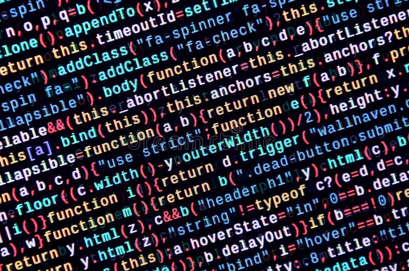 Javascriptfunktionen, Variablen, Gegenstände Überwachen Sie Nahaufnahme des Funktionsquellcodes IT-Fachmann-Arbeitsplatz stockfotografie