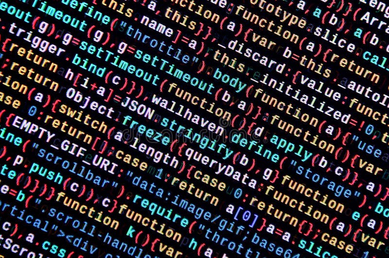 Javascriptfunktionen, Variablen, Gegenstände Überwachen Sie Nahaufnahme des Funktionsquellcodes IT-Fachmann-Arbeitsplatz stockbilder
