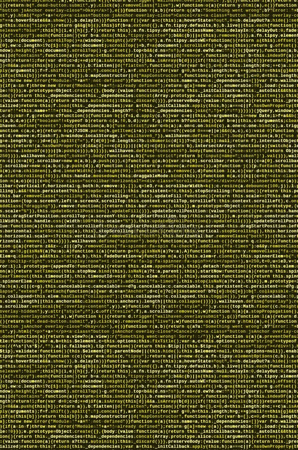 Javascriptfunktionen, Variablen, Gegenstände Überwachen Sie Nahaufnahme des Funktionsquellcodes IT-Fachmann-Arbeitsplatz lizenzfreie stockfotografie