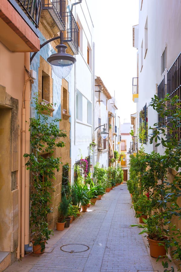 Javea Xabia Old Town Streets in Alicante Spain Stock Photo - Image of ...