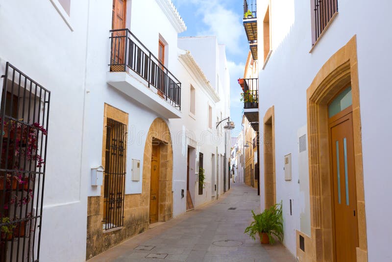 Javea Xabia old town Mediterranean streets in Alicante Spain. Javea Xabia old town Mediterranean streets in Alicante Spain