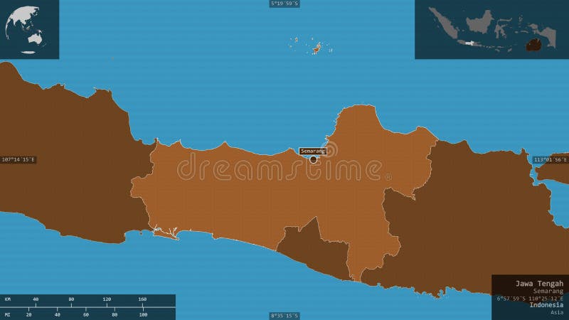 Jawa Tengah Central Java Administrative And Political Vector Map