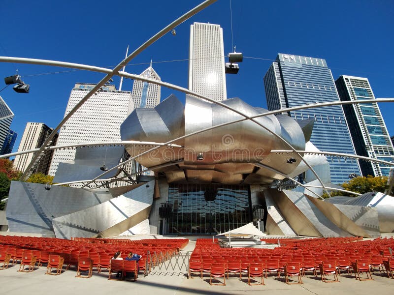 Jay Pritzker Pavilion, Chicago foto de stock Jay Pritzker Pavilion, Chicago foto de stock