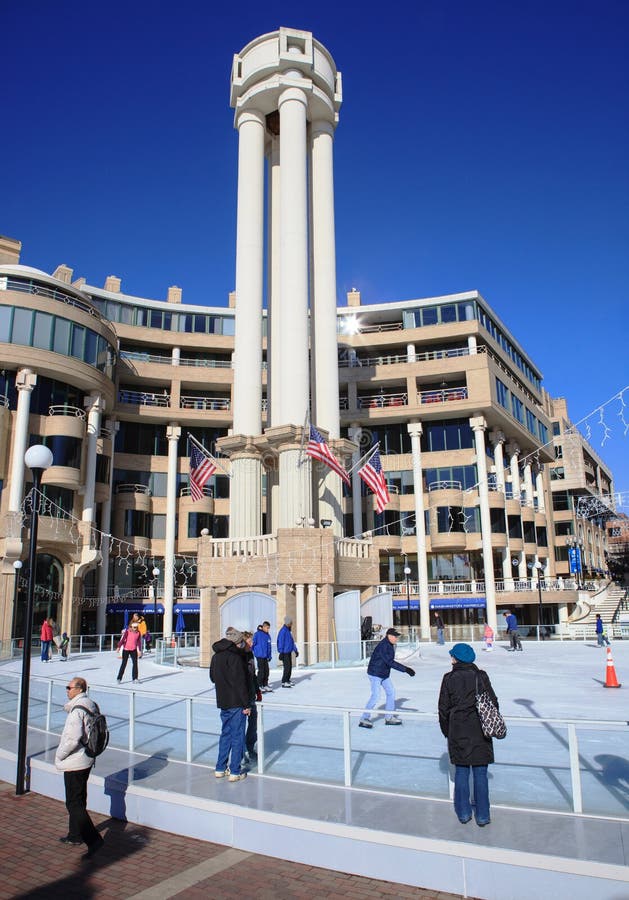 Washington DC's newly opened outdoor ice skating rink on the beautiful Georgetown waterfront at the Washington Harbour provides skating in the winter months and becomes a water fountain feature in the warmer months. Washington DC's newly opened outdoor ice skating rink on the beautiful Georgetown waterfront at the Washington Harbour provides skating in the winter months and becomes a water fountain feature in the warmer months.