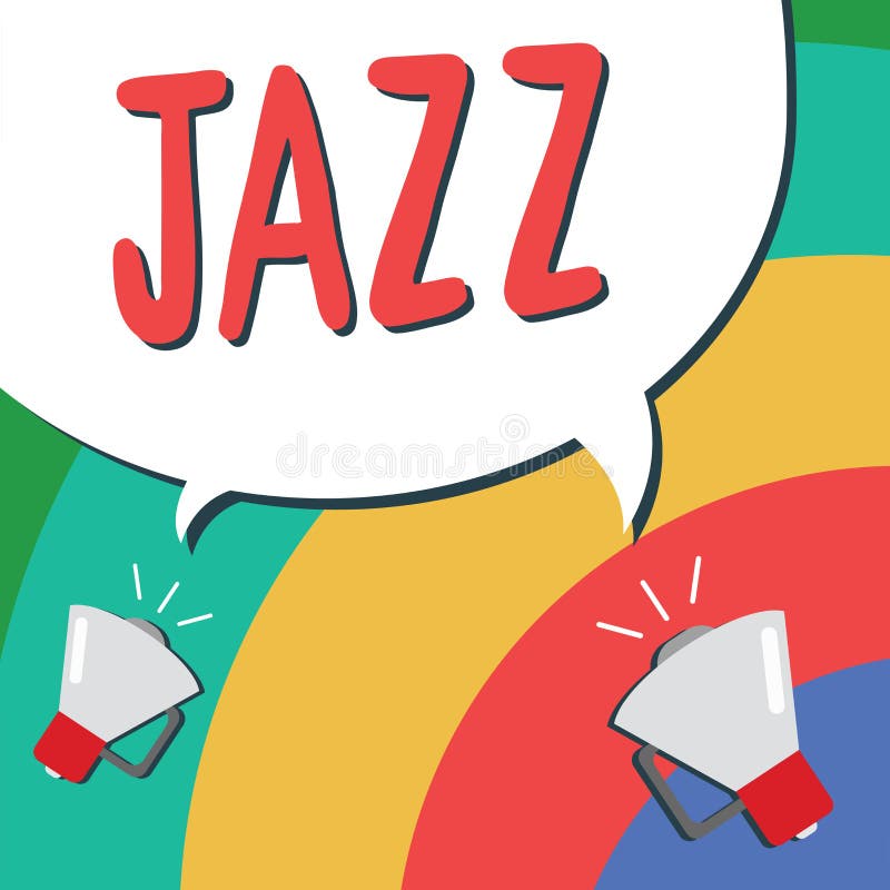 Jazz för textteckenvisning Kraftfull rytm för begreppsmässigt foto genom att använda mässings- och träblåsinstrumentinstrument fö stock illustrationer Jazz för textteckenvisning Kraftfull rytm för begreppsmässigt foto genom att använda mässings- och träblåsinstrumentinstrument fö stock illustrationer