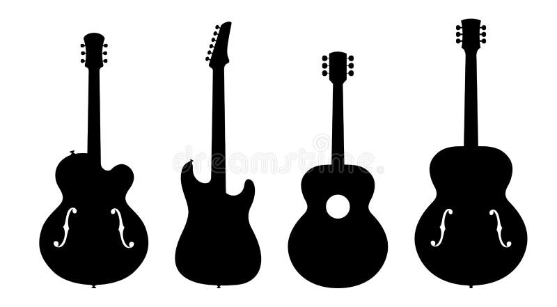 Jazz Guitar Silhouettes royaltyfri illustrationer Jazz Guitar Silhouettes royaltyfri illustrationer