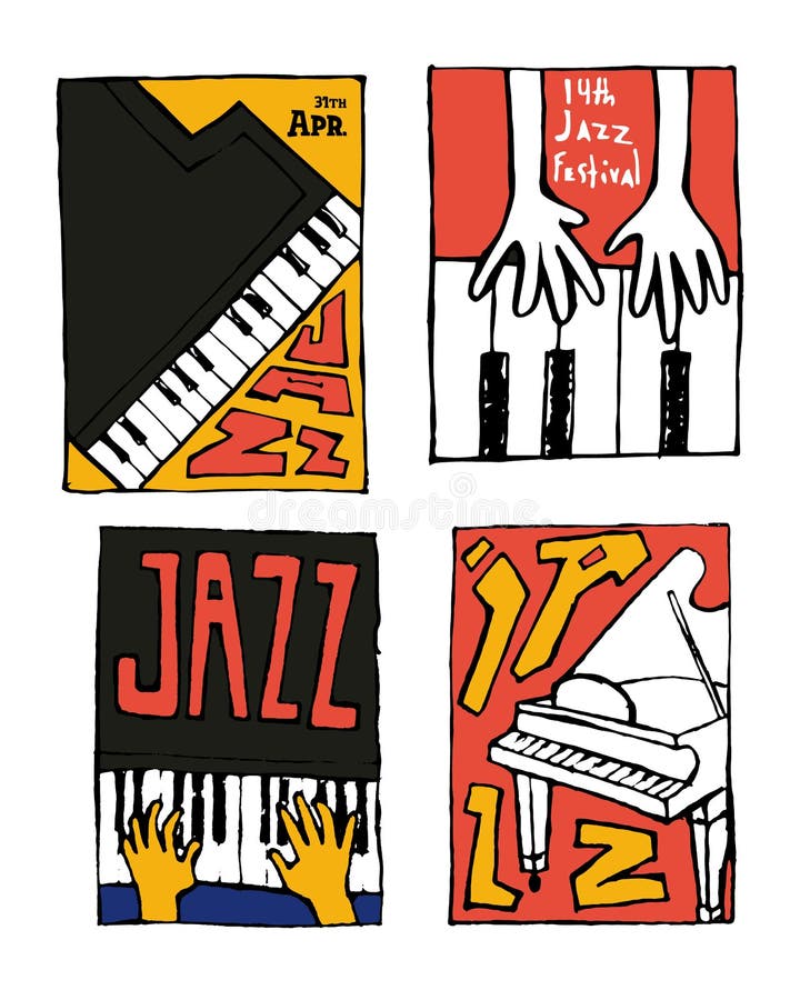 Jazz music festival poster set royalty free illustration Jazz music festival poster set royalty free illustration