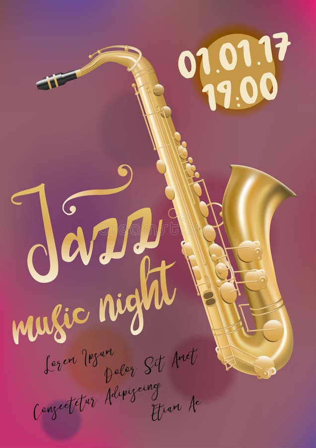 Saxophone Poster Design stock vector. Illustration of concert 4971852