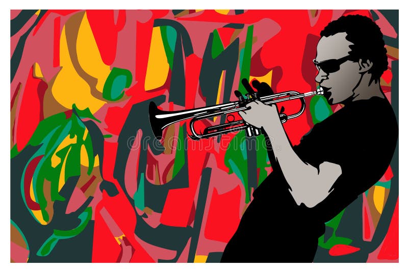 Jazz, trompettiste illustration libre de droits Jazz, trompettiste illustration libre de droits