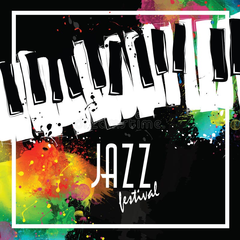 Jazz music festival, poster background template. Keyboard with music notes. Jazz music festival, poster background template. Keyboard with music notes.