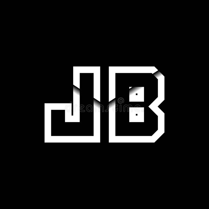 JB Monogram Envelope Shape Style stock illustration
