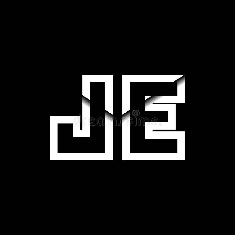 JE Monogram Envelope Shape Style royalty free illustration