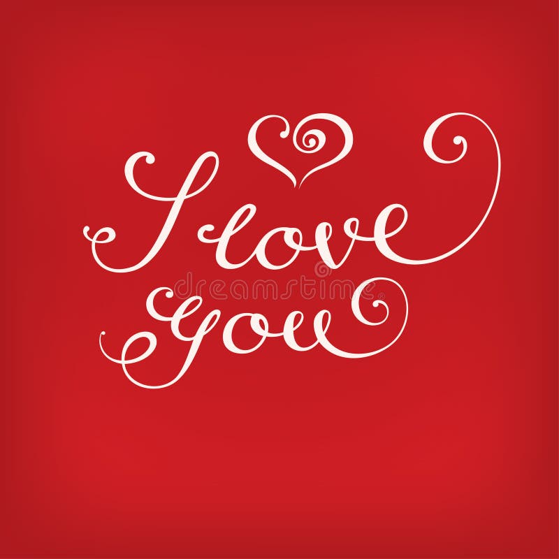Je t'aime calligraphie sur le rouge illustration libre de droits Je t'aime calligraphie sur le rouge illustration libre de droits