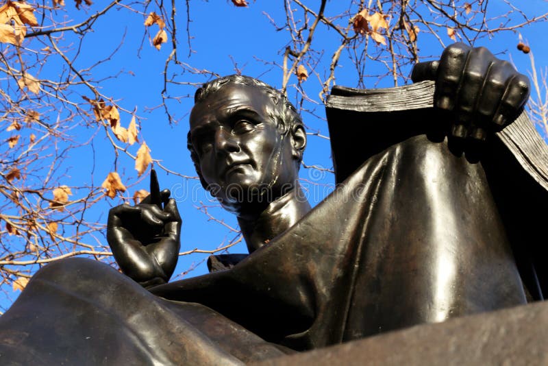 Jean Jacques Rousseau statue in Geneva Switzerland