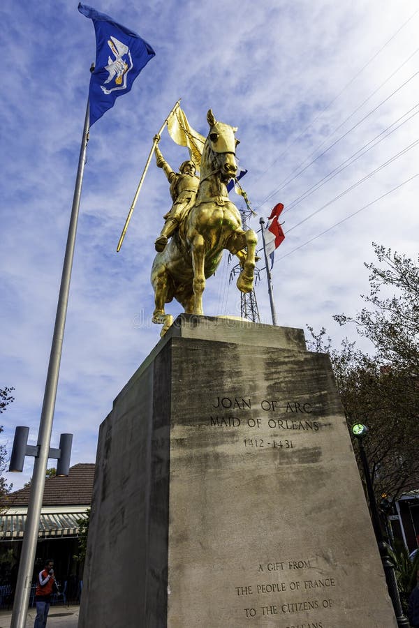 Jeanne d'Arc, servante d'Orléans, statue du quartier français, Nouvelle-Orléans image libre de droits Jeanne d'Arc, servante d'Orléans, statue du quartier français, Nouvelle-Orléans image libre de droits