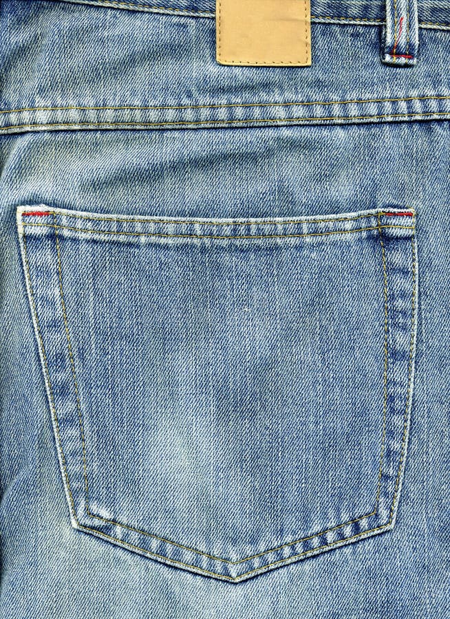 Jeans back pocket with patch