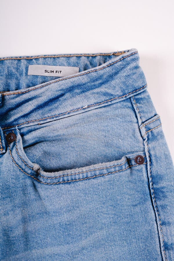 Jeans Close Up Pants Fashion Blue Pocket Front Stock Image - Image of ...