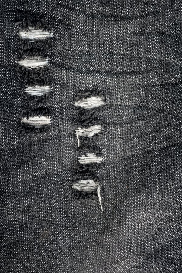 Tear Of Denim Texture With A Hole And Threads Stock Image - Image of ...