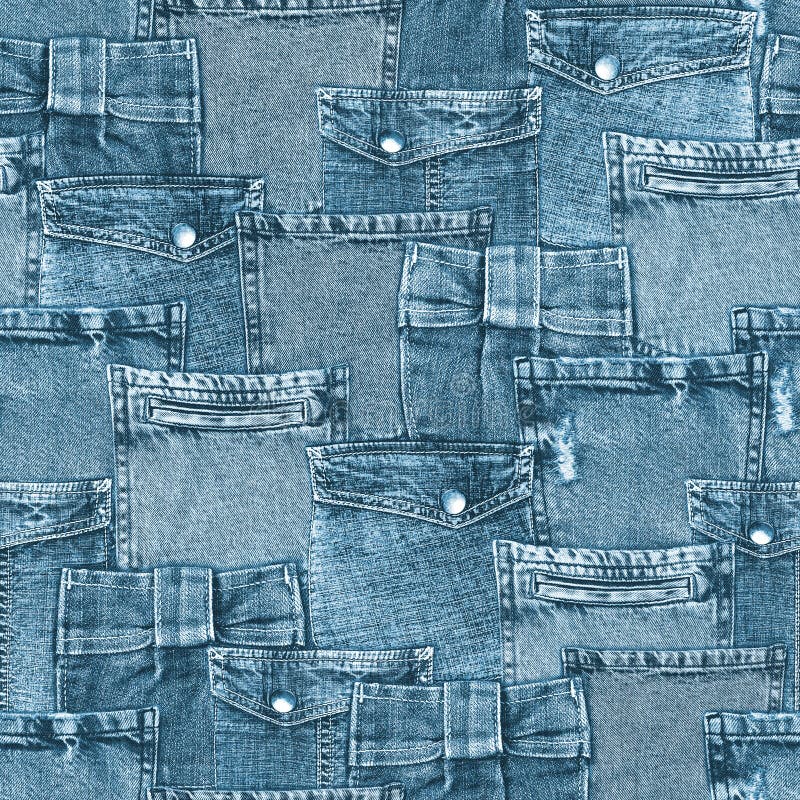 Jeans fashion background. Denim blue grunge textured seamless pattern