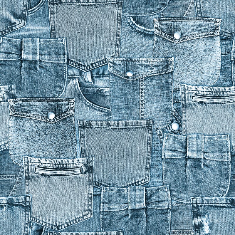 Jeans Fashion Background. Denim Blue Grunge Textured Seamless Pattern ...