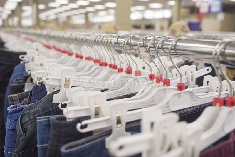 Clotheshanger With Blue Jeans Stock Photo Image of store, hook 31822038