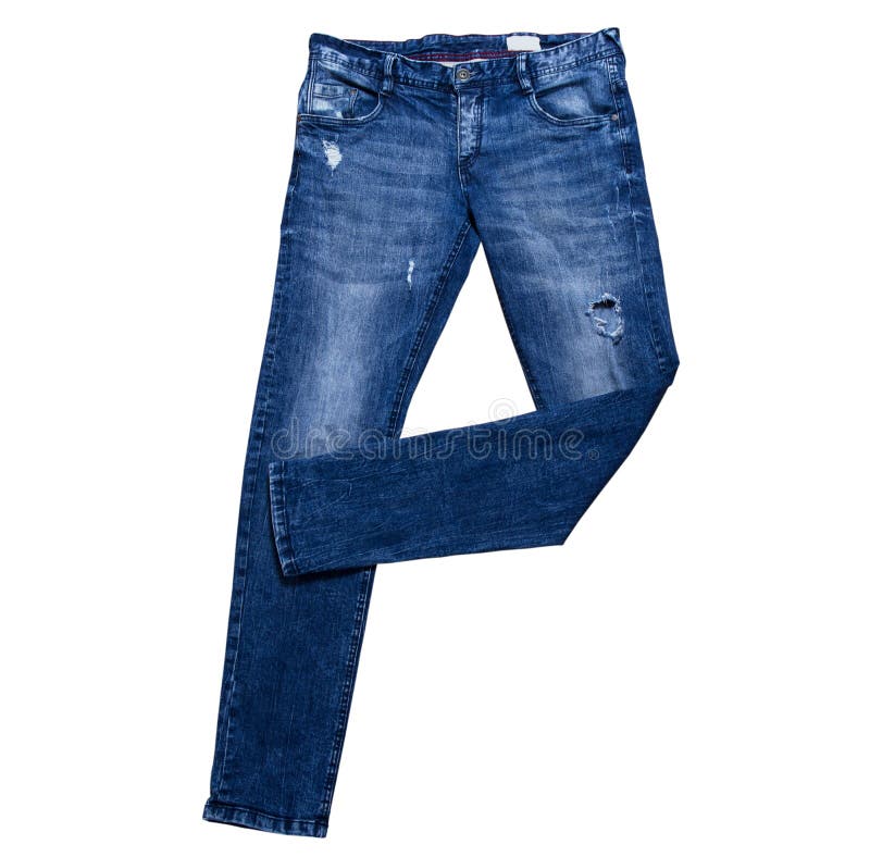 Jeans Isolated on White, Denim Pants Isolated, Folded Blue Jeans ...