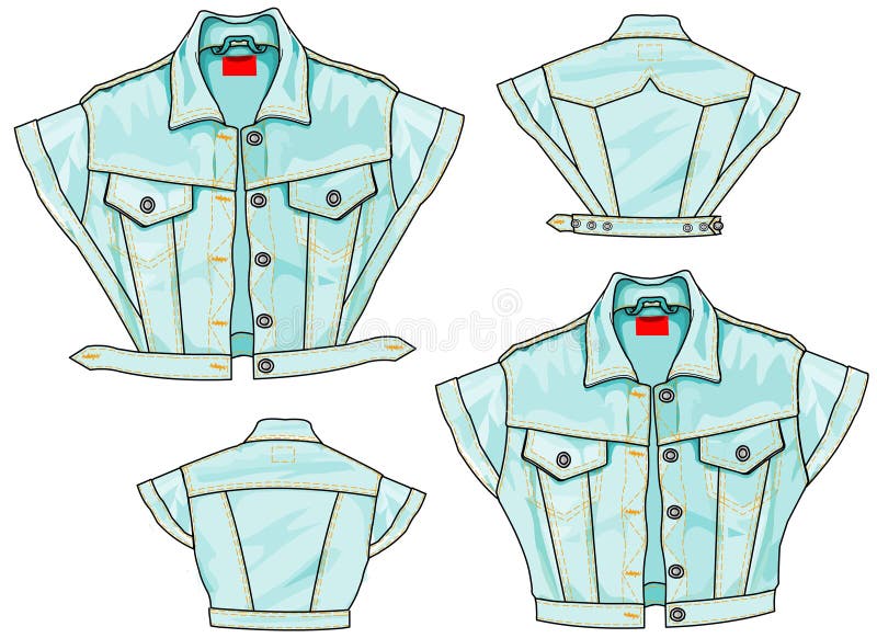 Jeans-Jacken-Bolero-Fliege vektor abbildung Jeans-Jacken-Bolero-Fliege vektor abbildung