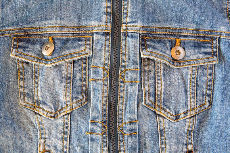 Jeans Jacket with Two Pocket Stock Image Image of casual, button