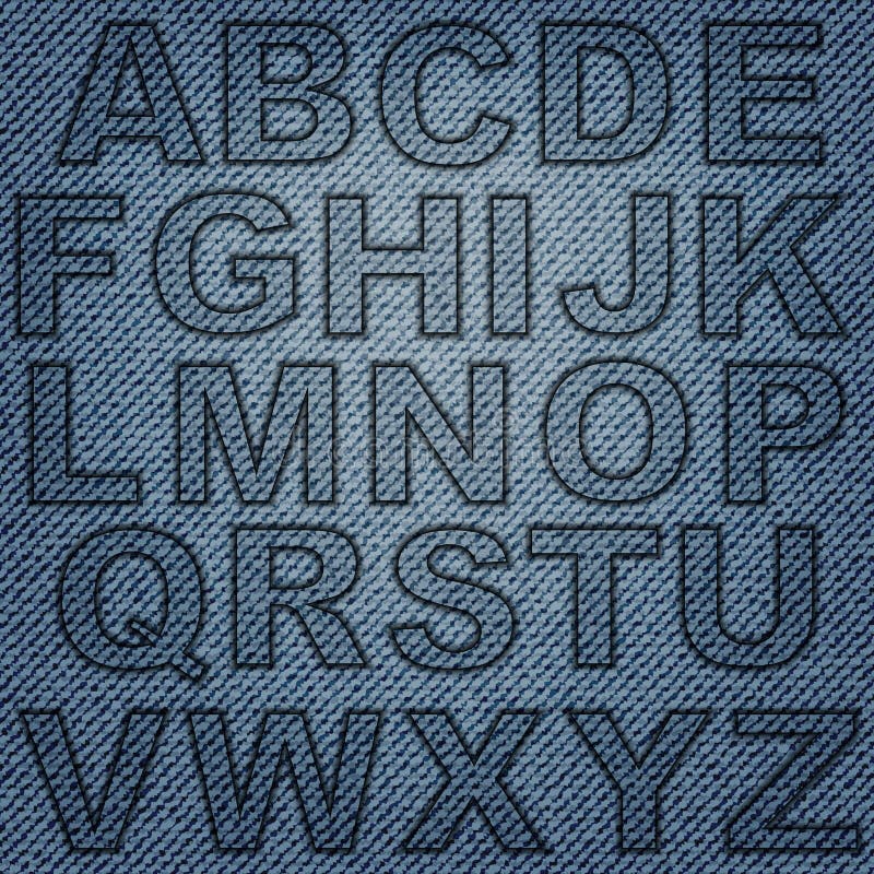 Alphabet Letters From A Jeans Fabric Stock Illustration