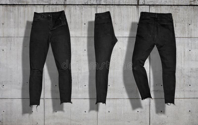 Jeans mockup set stock image. Image of cotton, button 81450055