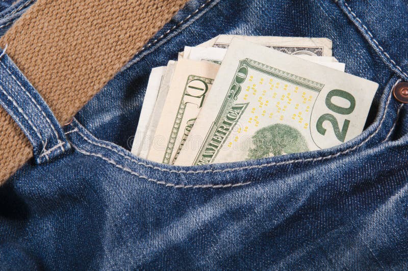 Jeans and Money. stock image. Image of funds, bank, debt 19149217