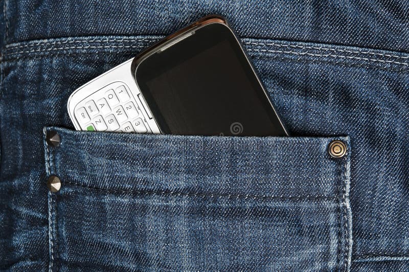 Smartphone jeans pocket stock image. Image of woman, details - 9241851