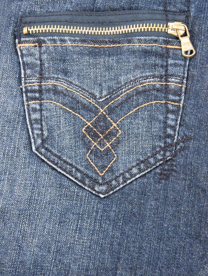 Jeans Pocket stock image. Image of zipper, golden, denim 3197049