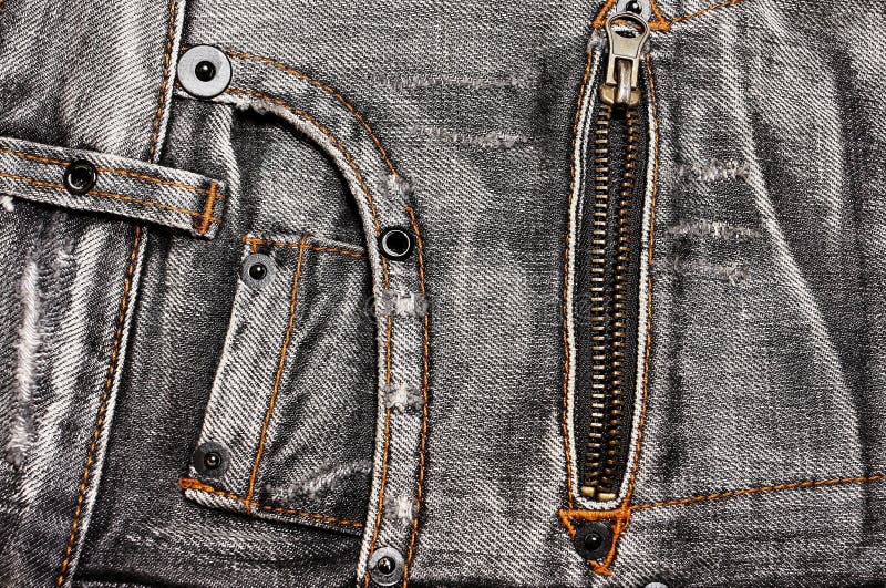 Jeans pockets and zipper stock image. Image of pocket 17576727