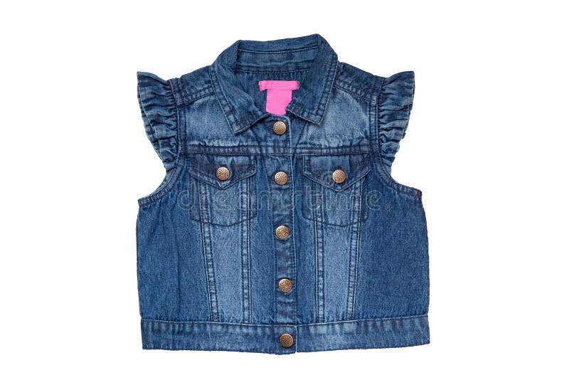 Jeans Vests Fashion. Sleeveless Blue Jeans Vest or Jacket for the Little  Girl Isolated on a White Background Stock Photo - Image of apparel,  colorful: 145029862