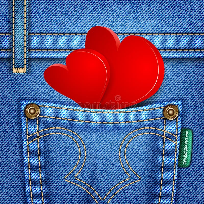Jeanstexturvalentin vektor illustrationer