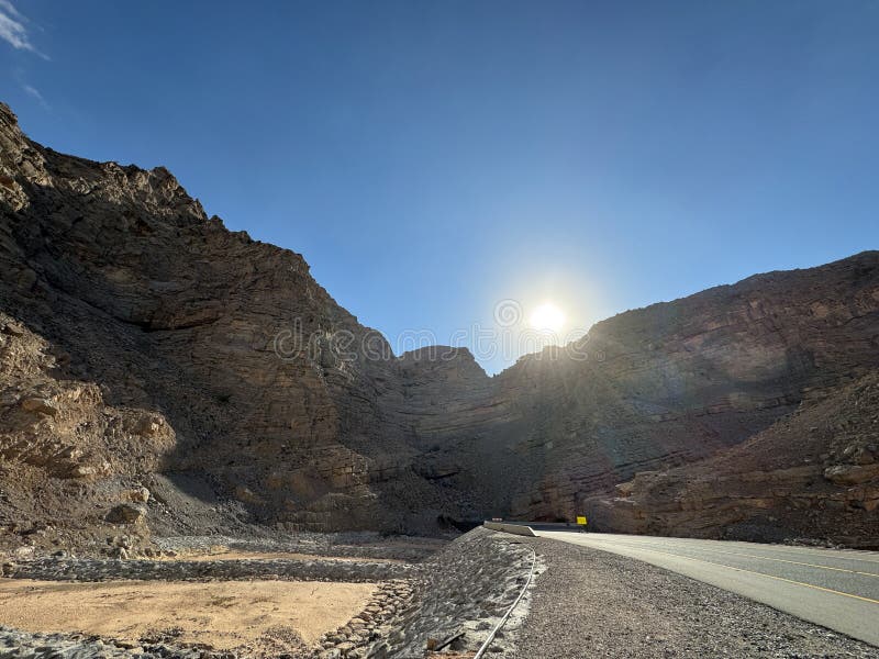 Jebel jais : de viktigaste topparna av uae royaltyfri fotografi