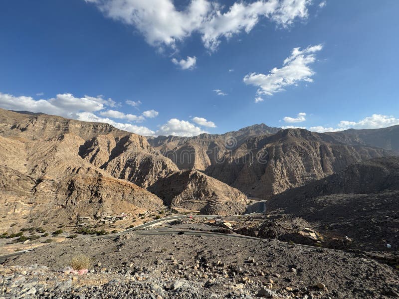 Jebel jais : de viktigaste topparna av uae royaltyfri foto