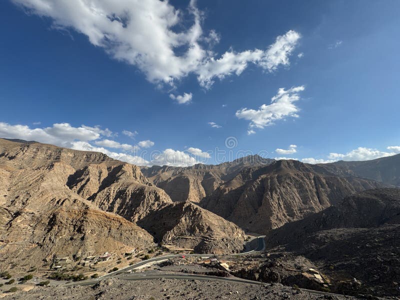 Jebel jais : de viktigaste topparna av uae fotografering för bildbyråer