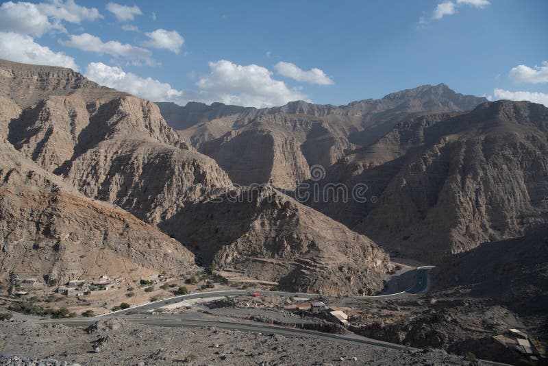 Jebel jais : de viktigaste topparna av uae royaltyfri foto