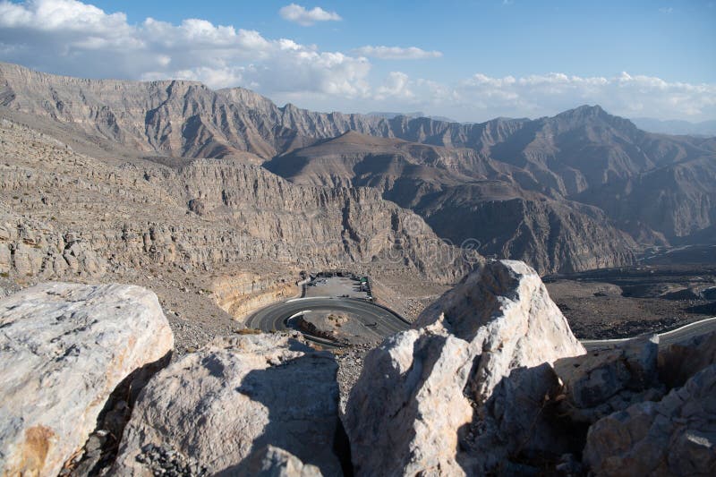 Jebel jais : de viktigaste topparna av uae royaltyfri fotografi