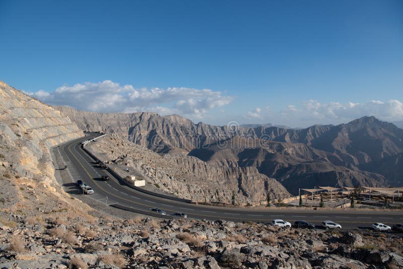 Jebel jais : de viktigaste topparna av uae royaltyfria foton