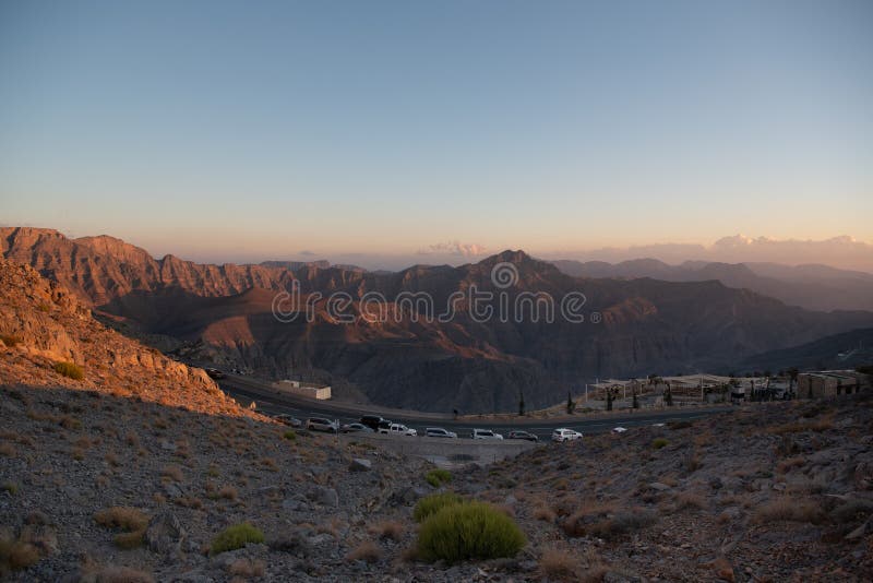 Jebel jais : de viktigaste topparna av uae royaltyfria foton